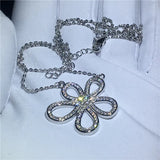 Flower Shape Pendant AAAAA Zircon CZ 925 Sterling Silver Wedding Pendants