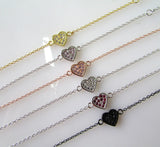 925 Silver cz Heart Bracelet for Women