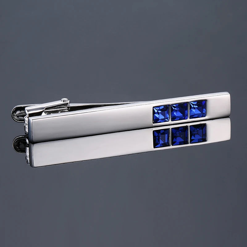 High Necktie Clip Crystal Tie Pin Wedding Business Birthday Charm