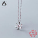 S925 Sterling Silver Snowflake Pendant Necklace for Women