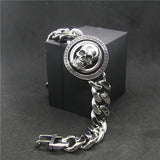 316L Stainless Steel Biker Skull Chain Bracelet