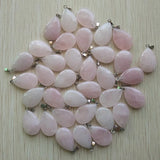 High Natural Pink Crystal Water Drop Charms Pendants 50pcs/lot