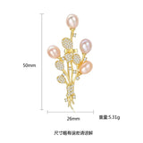 925 Sterling Silver Tree Leaves Natural Pearl Brooch Pin Gift