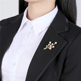 925 Sterling Silver Tree Leaves Natural Pearl Brooch Pin Gift