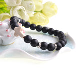 Unisex Natural Stone Jesus Cross Charm Bracelet - Men Women Jewelry