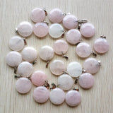 Natural Stone Round Shape Charms Pendants for Jewelry Making 50pcs/lot