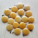 Natural Stone Round Charms Pendants for Jewelry Making 50pcs/lot