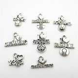 20pcs Softball Yoga Swimming Dangle Charms DIY Jewelry Floating Charms