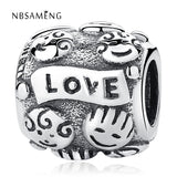 925 Silver Family Love Charm Fits Bracelets Charms Jewelry