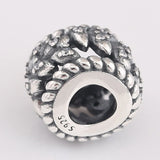 Grain Swirls Charm 925 Sterling Silver Bead DIY Jewelry