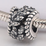 Grain Swirls Charm 925 Sterling Silver Bead DIY Jewelry