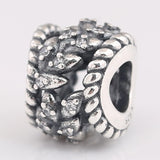 Grain Swirls Charm 925 Sterling Silver Bead DIY Jewelry