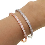 Delicate Rose Micro Pave Crystal Zirconia Bangles for Women
