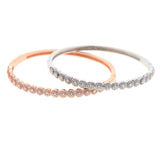 Delicate Rose Micro Pave Crystal Zirconia Bangles for Women