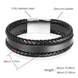 Stainless Steel High Retro Leather Bracelet Men's