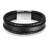 Stainless Steel High Retro Leather Bracelet Men's