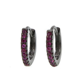 Mini CZ Circle Earrings in 3 Colors, 925 Silver