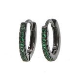 Mini CZ Circle Earrings in 3 Colors, 925 Silver