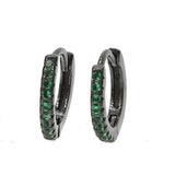 Mini CZ Circle Earrings in 3 Colors, 925 Silver