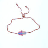 Colorful Evil Eye Micro Pave CZ Thin Adjustable Bracelet