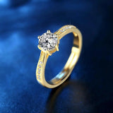 Zircon Ring 6 Claw Full Round CZ Adjustable