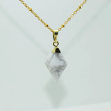 Natural Marble Howlite Pyramid Charm Pendant for Women