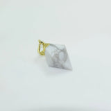 Natural Marble Howlite Pyramid Charm Pendant for Women