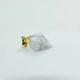 Natural Marble Howlite Pyramid Charm Pendant for Women