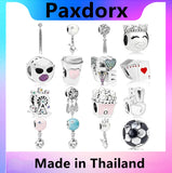 S925 Sterling Silver Face Playing Cards Charms Beads Clear CZ