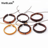 Real Leather Bracelet Men Multilayer Braid Wrap Bangles for Women
