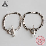 925 Sterling Silver Vintage Round Chain Bracelet