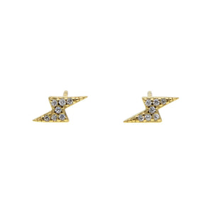Sterling Silver Lightning CZ Stud Earrings
