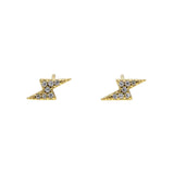 Sterling Silver Lightning CZ Stud Earrings