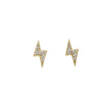 Sterling Silver Lightning CZ Stud Earrings