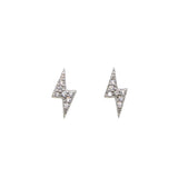 Sterling Silver Lightning CZ Stud Earrings