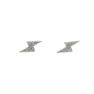 Sterling Silver Lightning CZ Stud Earrings
