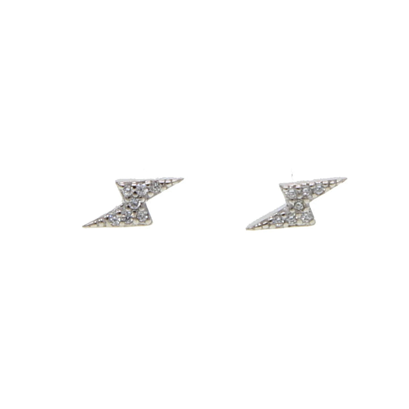 Sterling Silver Lightning CZ Stud Earrings
