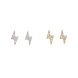 Sterling Silver Lightning CZ Stud Earrings