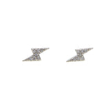 Sterling Silver Lightning CZ Stud Earrings