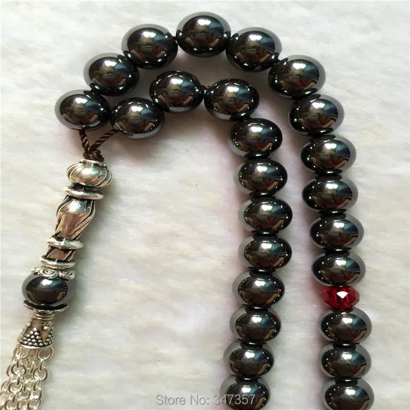 Islamic Muslim Tasbih Allah Hematite Stone 33 Prayer Beads for Men & Women