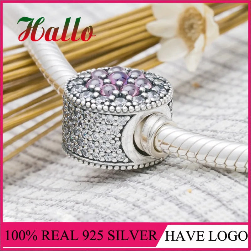 Dazzling Floral CZ Charms Beads for Charm Bracelet