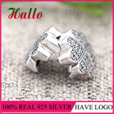 Real Silver Petals of Love Clip Charms Beads for Bracelet