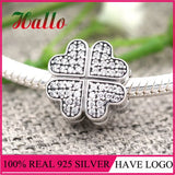 Real Silver Petals of Love Clip Charms Beads for Bracelet