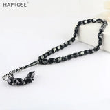 Allah Text Beads Retro Style Bracelet 33 Beads Islam Muslim Allah 10*13mm