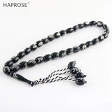 Allah Text Beads Retro Style Bracelet 33 Beads Islam Muslim Allah 10*13mm