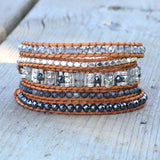 Vintage Stone Leather Wrap Bracelet Bohemia Store