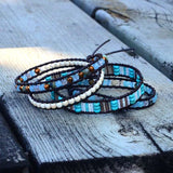 Vintage Bohemia Stone Leather Wrap Bracelet for Women & Men