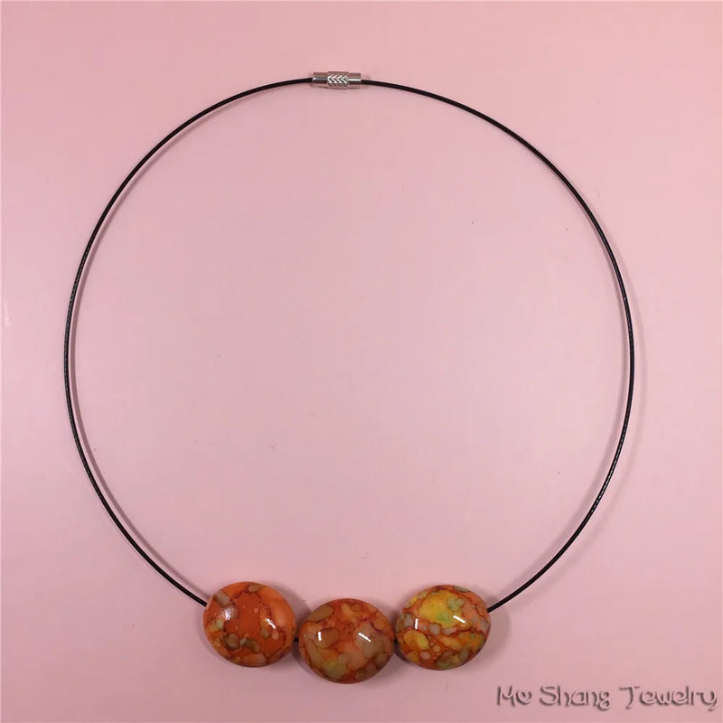 Ethnic Style Oval Chocker Necklace Beach Accessories