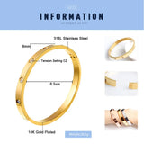 316L Stainless Steel Tension Setting CZ Cuff Bracelet For Women