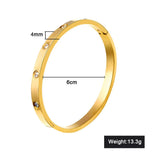 316L Stainless Steel Tension Setting CZ Cuff Bracelet For Women